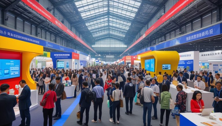Leonardo_Phoenix_10_Global_trade_exhibition_with_diverse_crowd_0